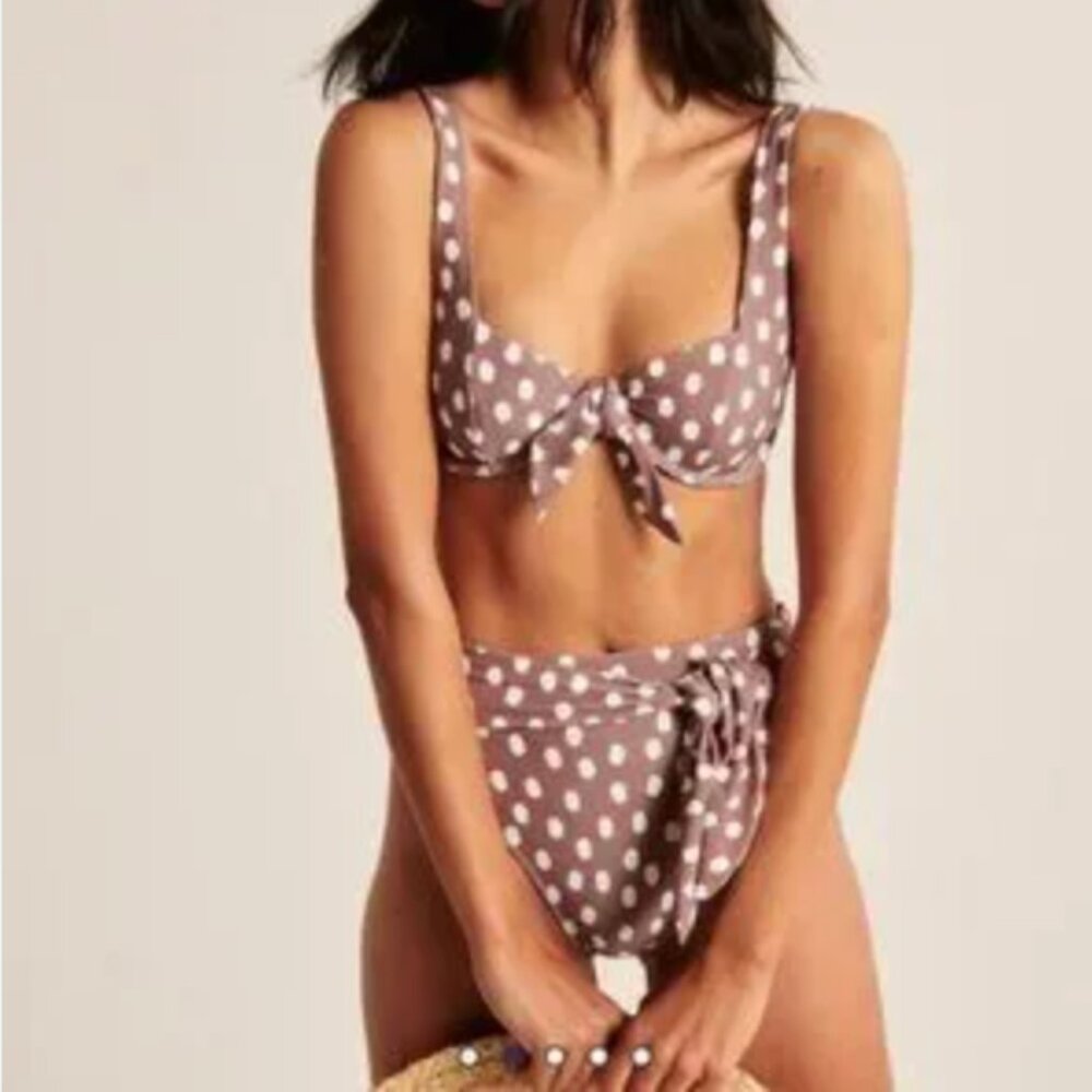 Abercrombie & Fitch | Women’s Light Brown Dot Bikini - Size Small